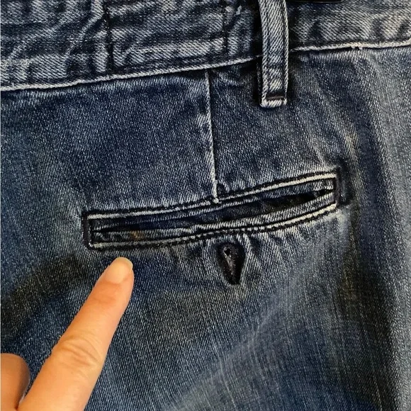 Vintage Polo Ralph Lauren Blue Wide Flare Jeans coastal cowgirl boho Western - Picture 8 of 9